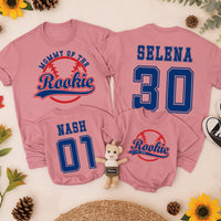 Rookie Baseball Birthday Shirt for Boys with Custom Name and Number, Family Matching Vintage Tee, First Birthday Party Outfit, Blue and Red