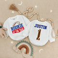Rookie Of The Year Baby Romper Football Theme 1st Birthday Outfit Personalized Sports Design Cotton Soft Toddler Gift