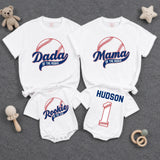 Rookie of the Year Baseball Family Matching Shirts with Custom Name, 1st Birthday Outfit for Baby, Mom, Dad, and Siblings