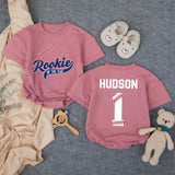 Rookie of the Year Baseball Family Matching Shirts with Custom Name, 1st Birthday Outfit for Baby, Mom, Dad, and Siblings