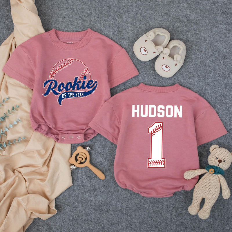 Rookie of the Year Baseball Family Matching Shirts with Custom Name, 1st Birthday Outfit for Baby, Mom, Dad, and Siblings