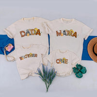 Safari Birthday Matching Family Shirts Custom Jungle Animal Print Wild Mama Dada Brother Toddler Boy Girl Party Outfit Soft Cotton
