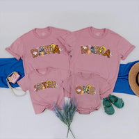 Safari Birthday Matching Family Shirts Custom Jungle Animal Print Wild Mama Dada Brother Toddler Boy Girl Party Outfit Soft Cotton
