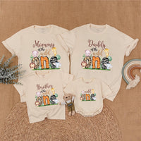 Safari Family Birthday Shirts Personalized Cute Animal Design Matching Outfits Mommy Daddy Brother of the Wild First Birthday Gift