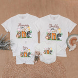 Safari Family Birthday Shirts Personalized Cute Animal Design Matching Outfits Mommy Daddy Brother of the Wild First Birthday Gift