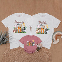 Safari Family Birthday Shirts Personalized Cute Animal Design Matching Outfits Mommy Daddy Brother of the Wild First Birthday Gift