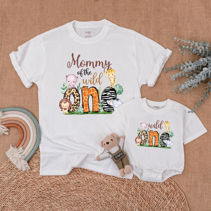 Safari Family Birthday Shirts Personalized Cute Animal Design Matching Outfits Mommy Daddy Brother of the Wild First Birthday Gift