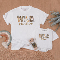 Safari Wild One Birthday Shirt for Baby, Toddler Matching Family Outfit with Animal Prints, Custom Name First Birthday Party Gift