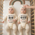 Sent with a Kiss from My Grandma in Heaven Twin Baby Bodysuit Set Cute Twin Outfits Soft Cotton Baby Clothes for Coming Home Outfit
