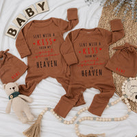 Sent With A Kiss From My Great Grandma In Heaven Baby Outfit Custom Coming Home Clothes Soft Cotton Infant Gift Pregnancy Announcement