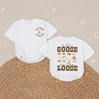 Silly Goose on the Loose Western Baby Romper Cute Cowboy Outfit for Toddlers, Southern-Inspired Gift for Baby Showers or Everyday Wear