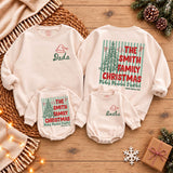 The Smith Family Christmas Sweatshirts with Custom Names, Matching Holiday Outfits for Family, Personalized Xmas Reunion Shirts