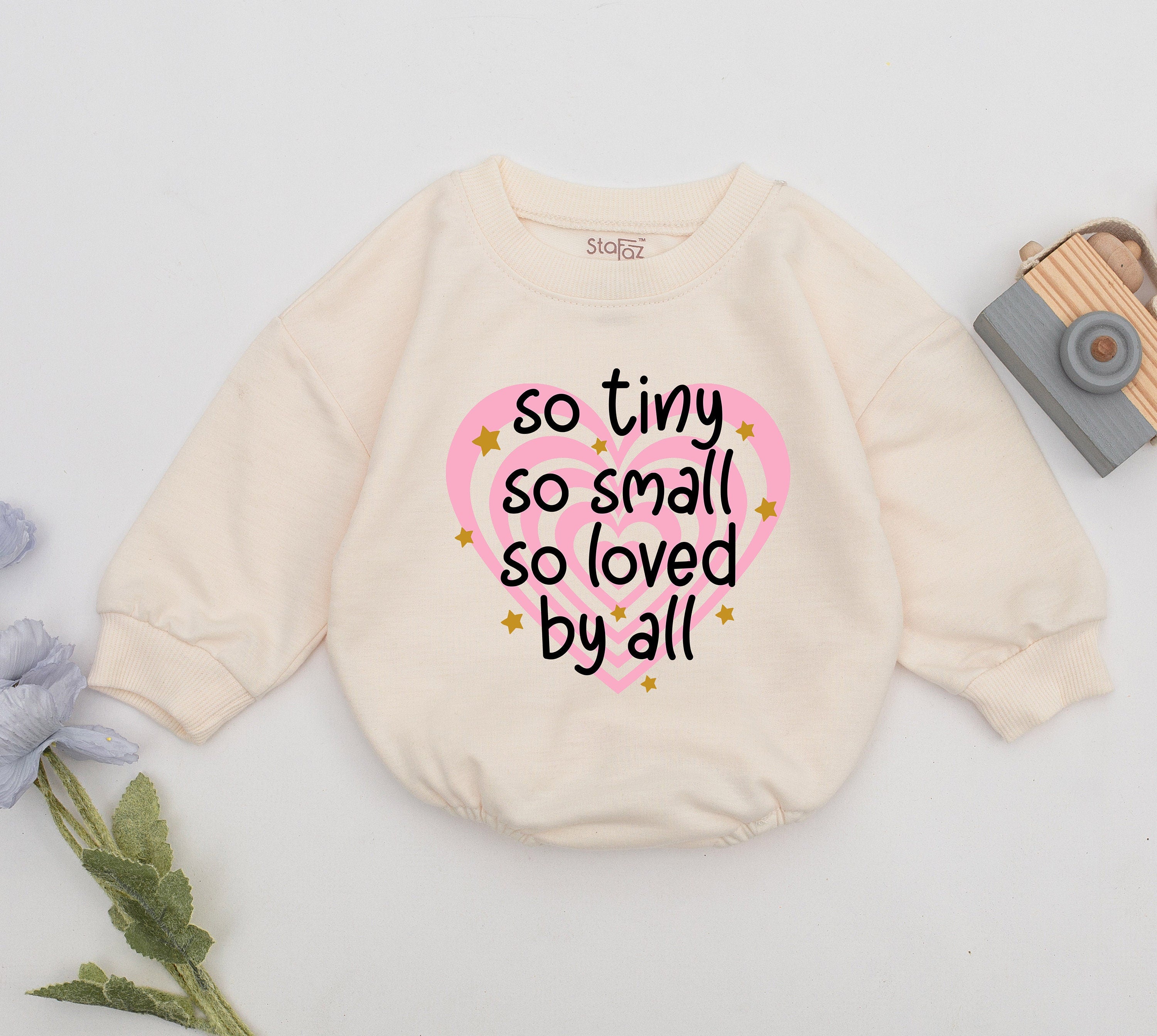 So Tiny So Loved Baby Girl Romper Soft Pink Heart Design Infant Outfit Perfect Gift for Mother's Day or Baby Shower