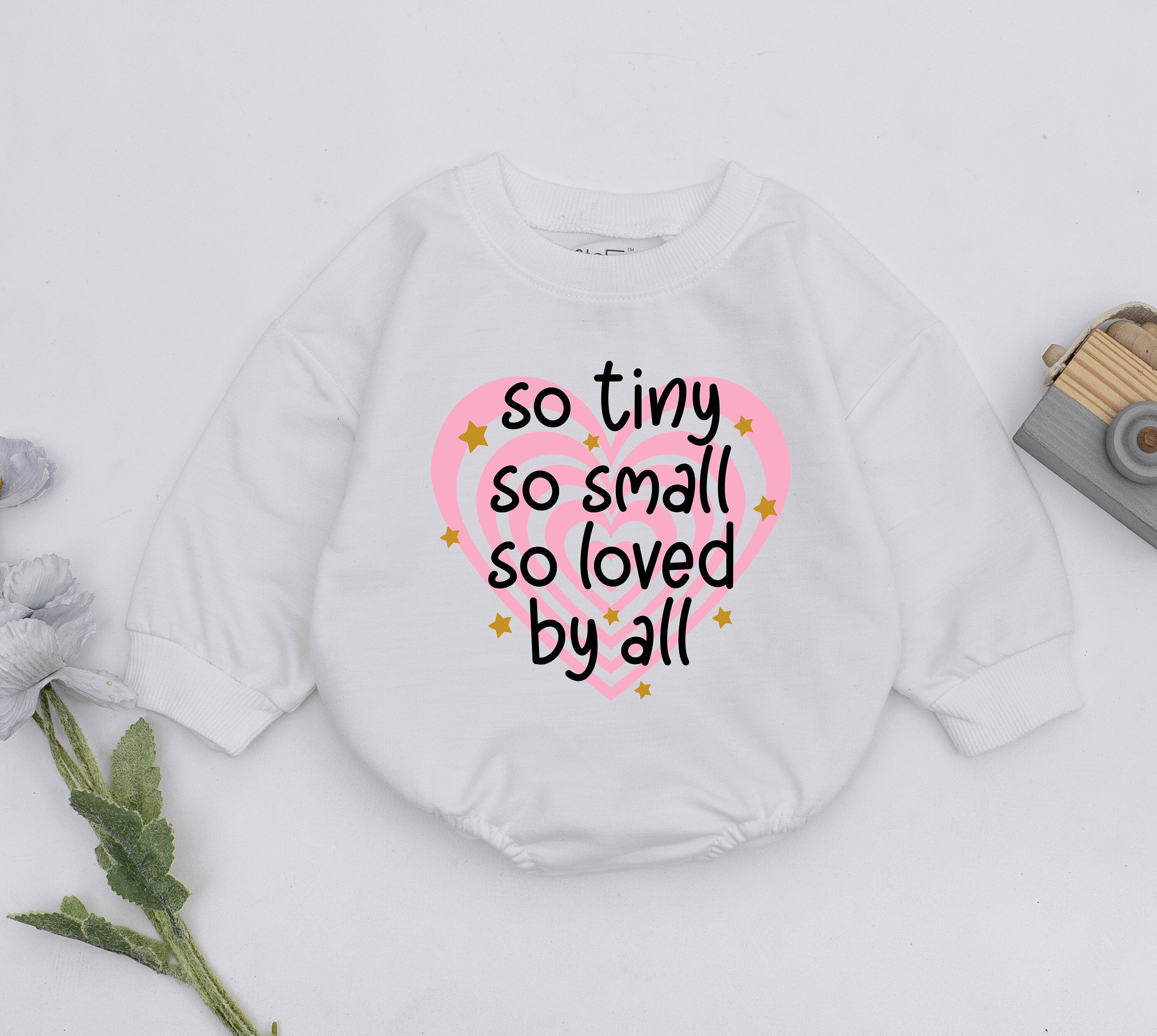 So Tiny So Loved Baby Girl Romper Soft Pink Heart Design Infant Outfit Perfect Gift for Mother's Day or Baby Shower