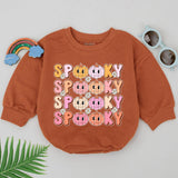 Spooky Dude Pumpkin Halloween Baby Romper for Girls Cheerful First Holiday Gift Newborn Playful Outfit Soft Cotton Boo Season Design