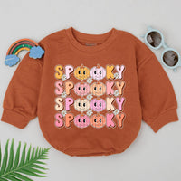 Spooky Dude Pumpkin Halloween Baby Romper for Girls Cheerful First Holiday Gift Newborn Playful Outfit Soft Cotton Boo Season Design