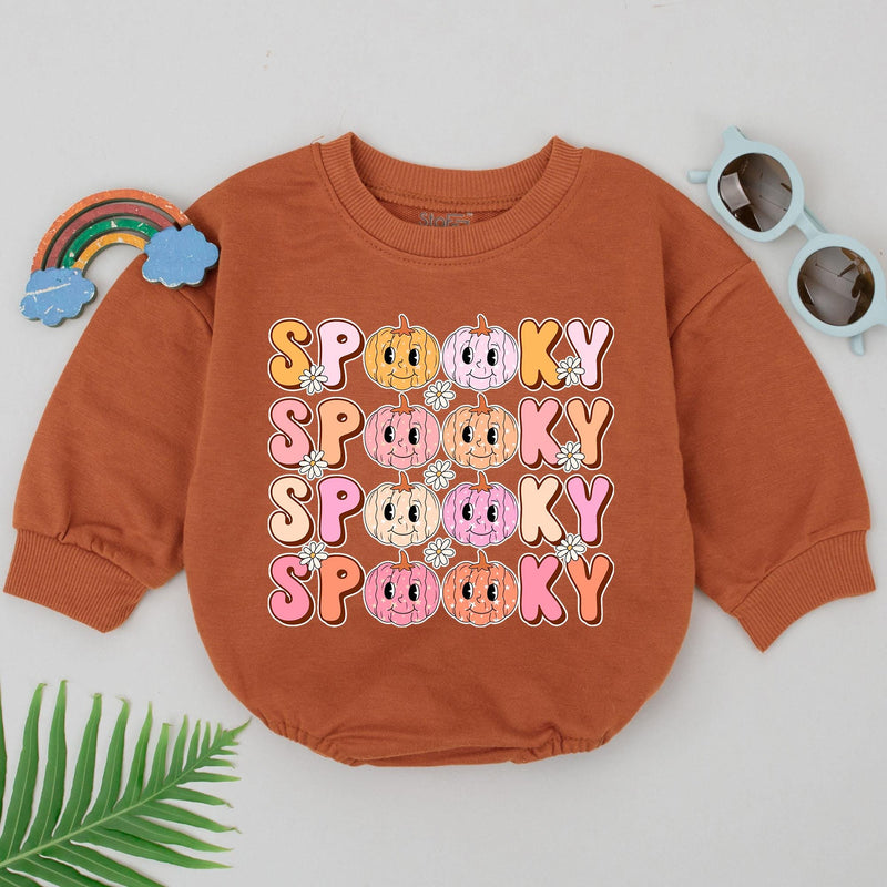 Spooky Dude Pumpkin Halloween Baby Romper for Girls Cheerful First Holiday Gift Newborn Playful Outfit Soft Cotton Boo Season Design