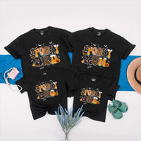 Spooky One Halloween Birthday Shirt for Baby or Toddler with Retro Bubble Letter Design Custom 1st Birthday Outfit Family Matching Tee