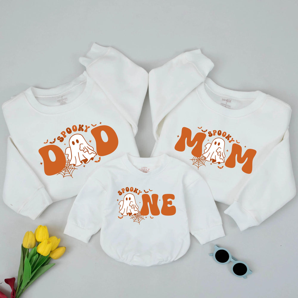Spooky One Halloween Birthday Sweatshirt with Ghost Design, First Birthday Outfit, Toddler Matching Family Shirt, Cute Halloween Gift