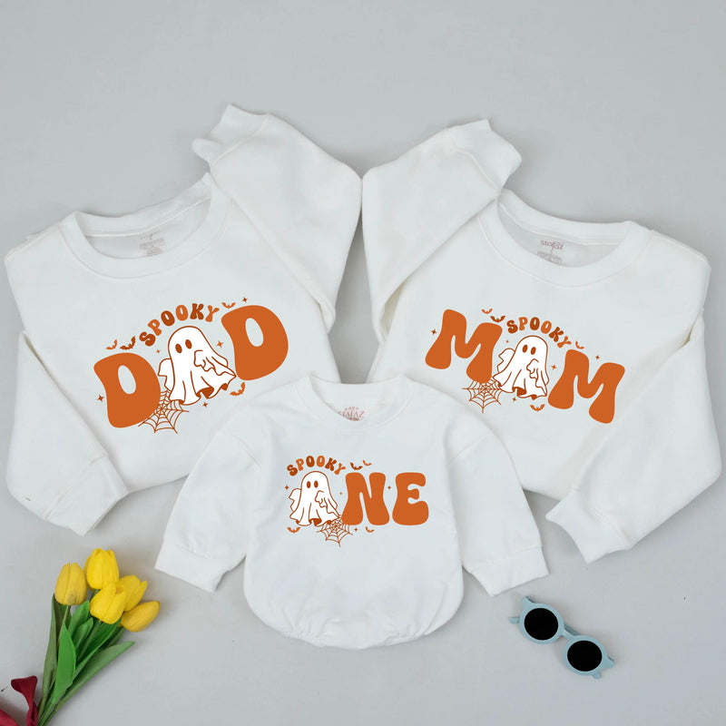 Spooky One Halloween Birthday Sweatshirt with Ghost Design, First Birthday Outfit, Toddler Matching Family Shirt, Cute Halloween Gift