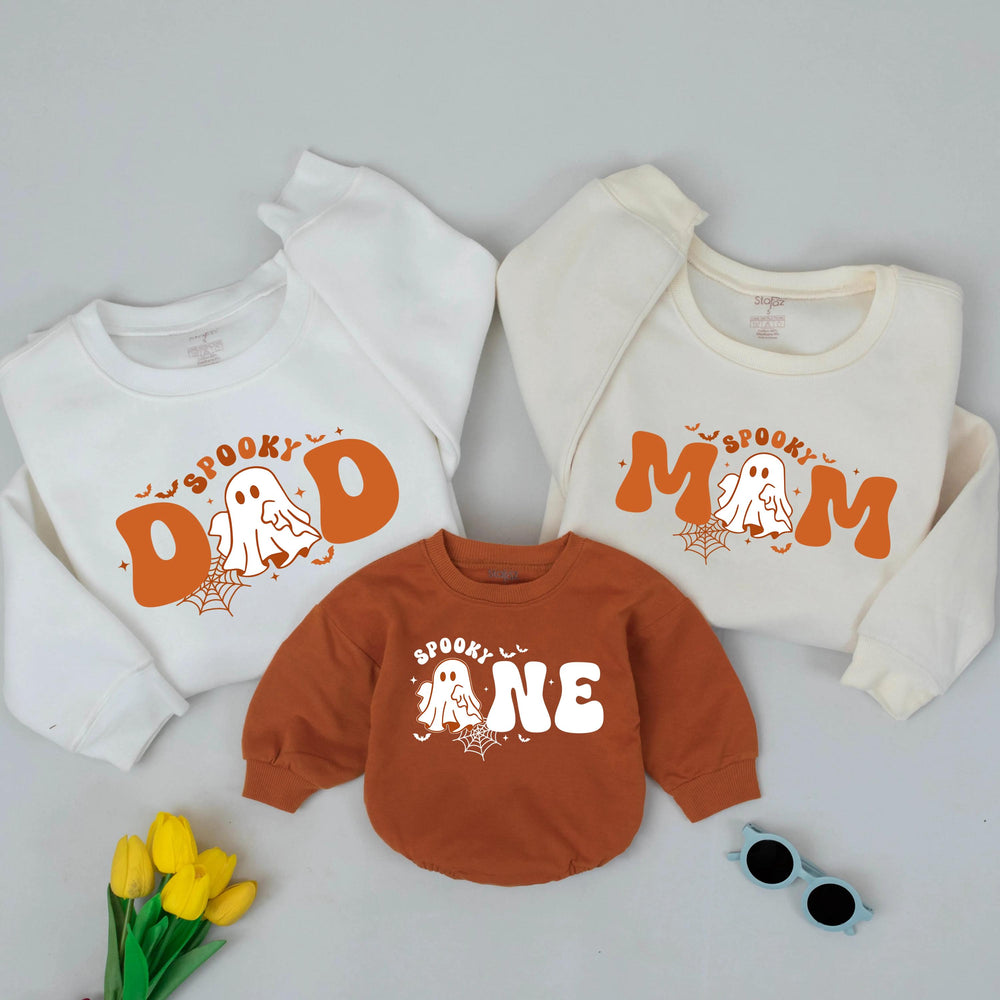 Spooky One Halloween Birthday Sweatshirt with Ghost Design, First Birthday Outfit, Toddler Matching Family Shirt, Cute Halloween Gift