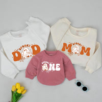 Spooky One Halloween Birthday Sweatshirt with Ghost Design, First Birthday Outfit, Toddler Matching Family Shirt, Cute Halloween Gift