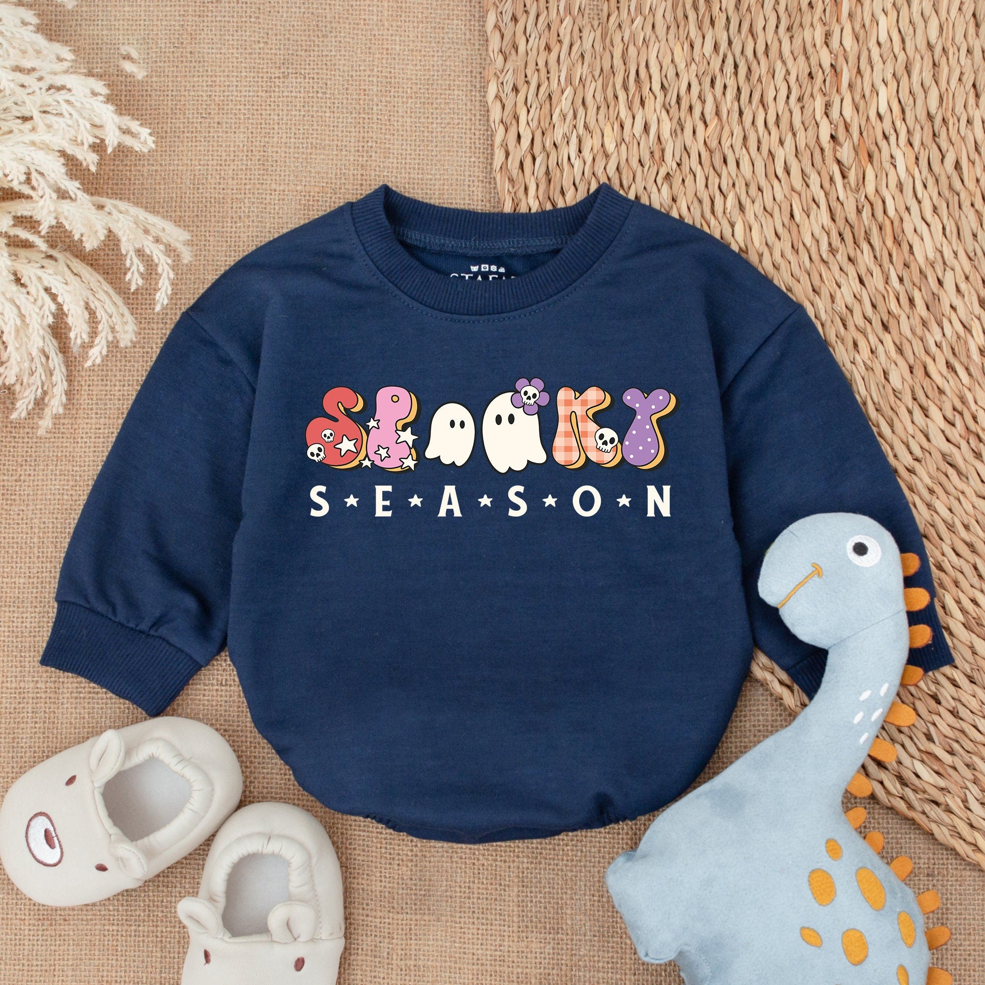 Spooky Season Baby Romper Halloween Outfit Ghost Pumpkin Spider Web Design Soft Cotton First Holiday Baby Celebration