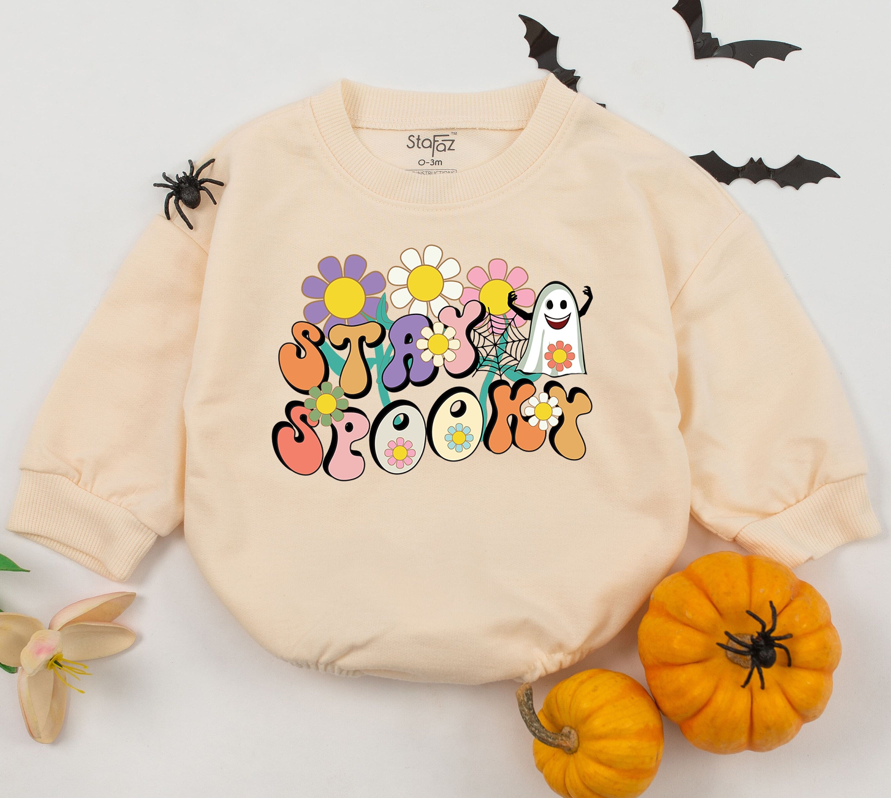 Stay Spooky Baby Romper Soft Cotton Halloween Outfit Infant First Pumpkin Patch Fall Baby Shower Gift