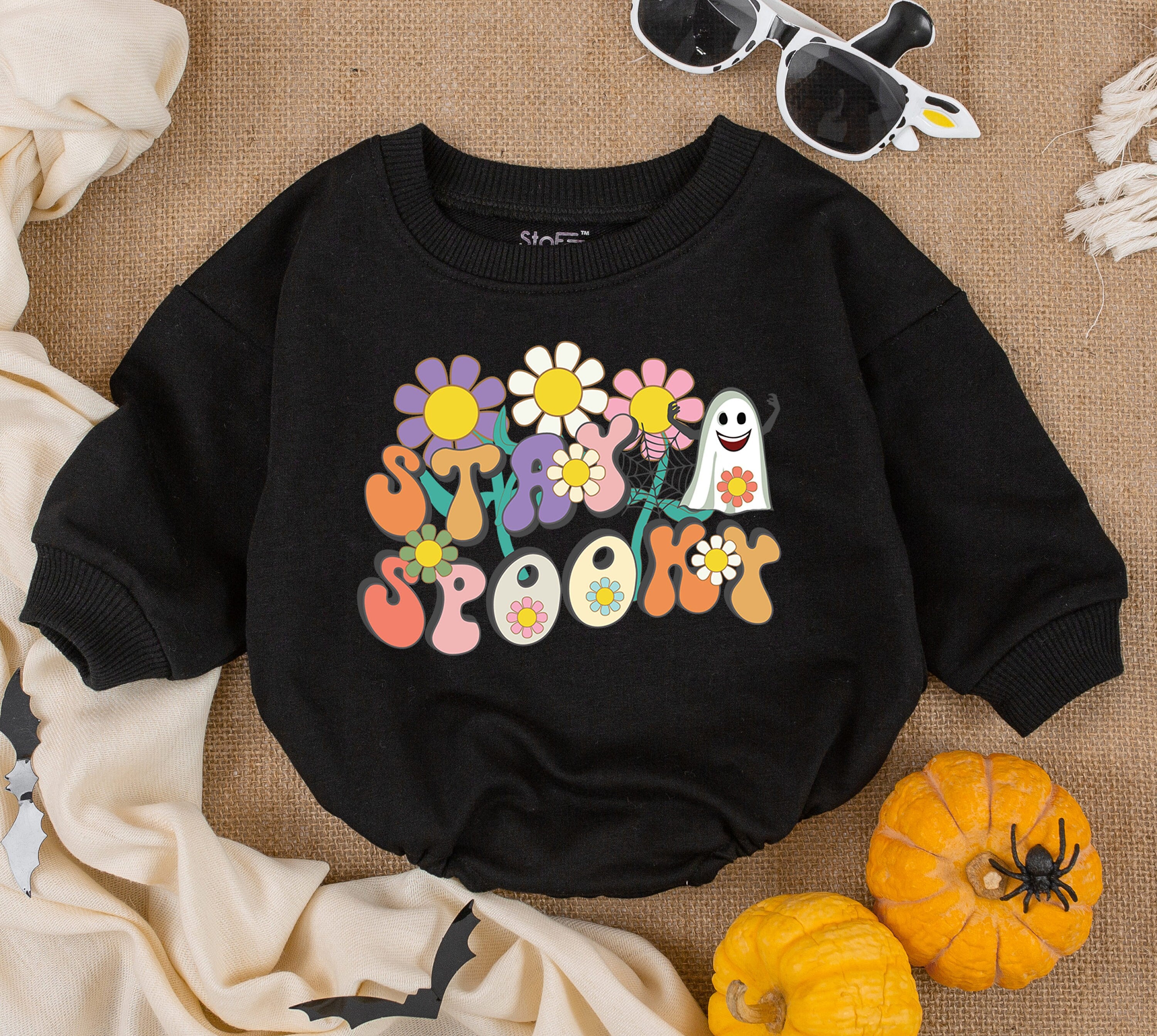 Stay Spooky Baby Romper Soft Cotton Halloween Outfit Infant First Pumpkin Patch Fall Baby Shower Gift