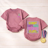 Sunny Days and Double Plays Baby Bubble Romper, Custom Softball Name Outfit, Ultra-Soft Cotton, Matching Family Style for Summer Playtime
