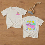 Sunny Days and Double Plays Baby Bubble Romper, Custom Softball Name Outfit, Ultra-Soft Cotton, Matching Family Style for Summer Playtime