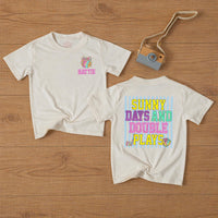 Sunny Days and Double Plays Baby Bubble Romper, Custom Softball Name Outfit, Ultra-Soft Cotton, Matching Family Style for Summer Playtime