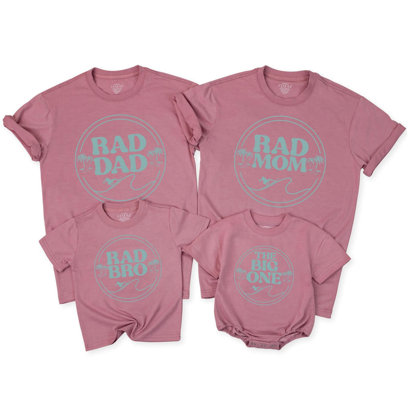 Surf 1st Birthday Shirt The Big One Rad Mom Dad Matching Family Outfits Vintage Teal Palm Tree Design Comfortable Cotton Toddler Gift