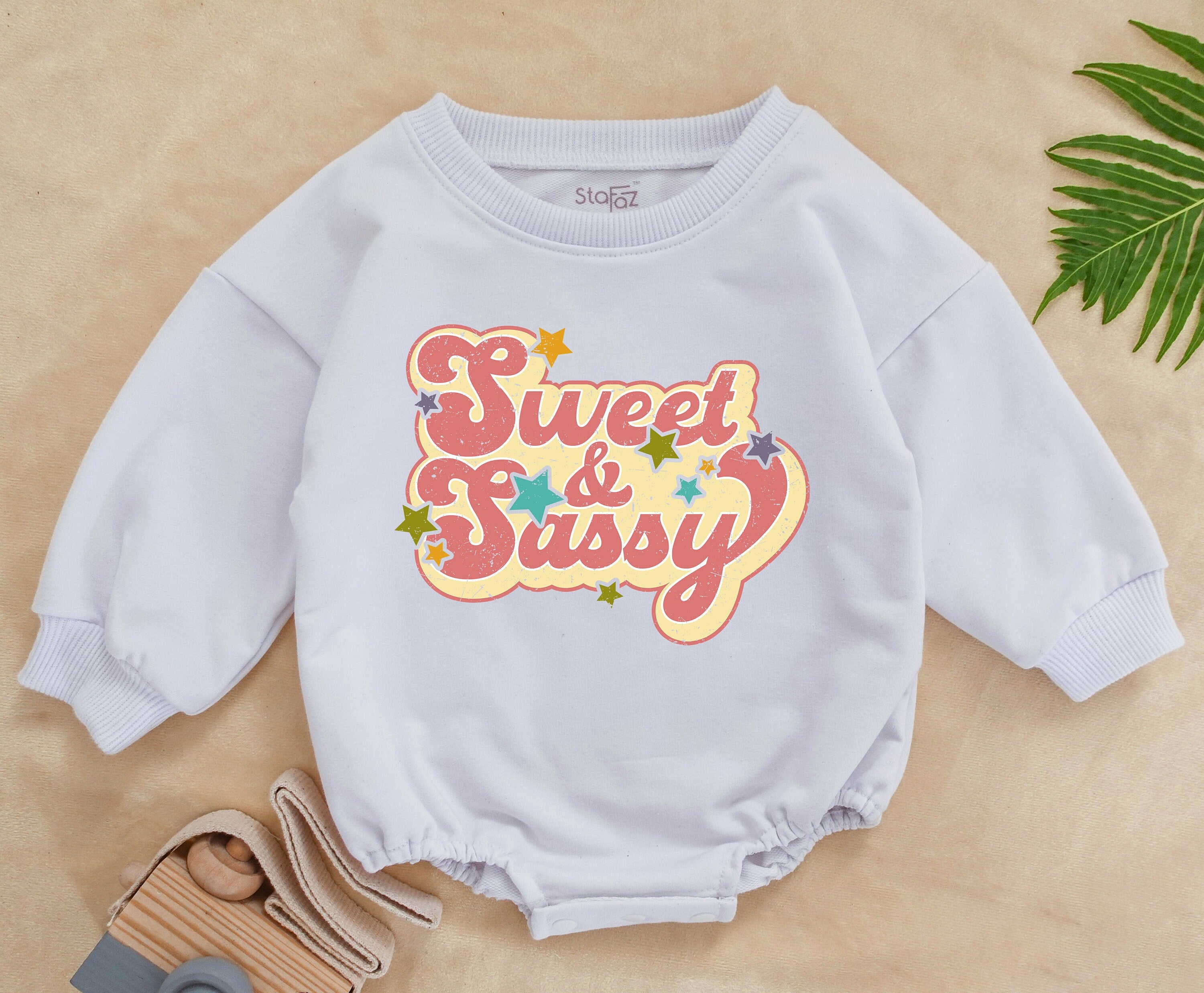 Sweet & Sassy Baby Bodysuit Retro 1970s Style Groovy Infant Romper Cheerful Design Girl Boy Outfit Birthday Gift Soft Cotton