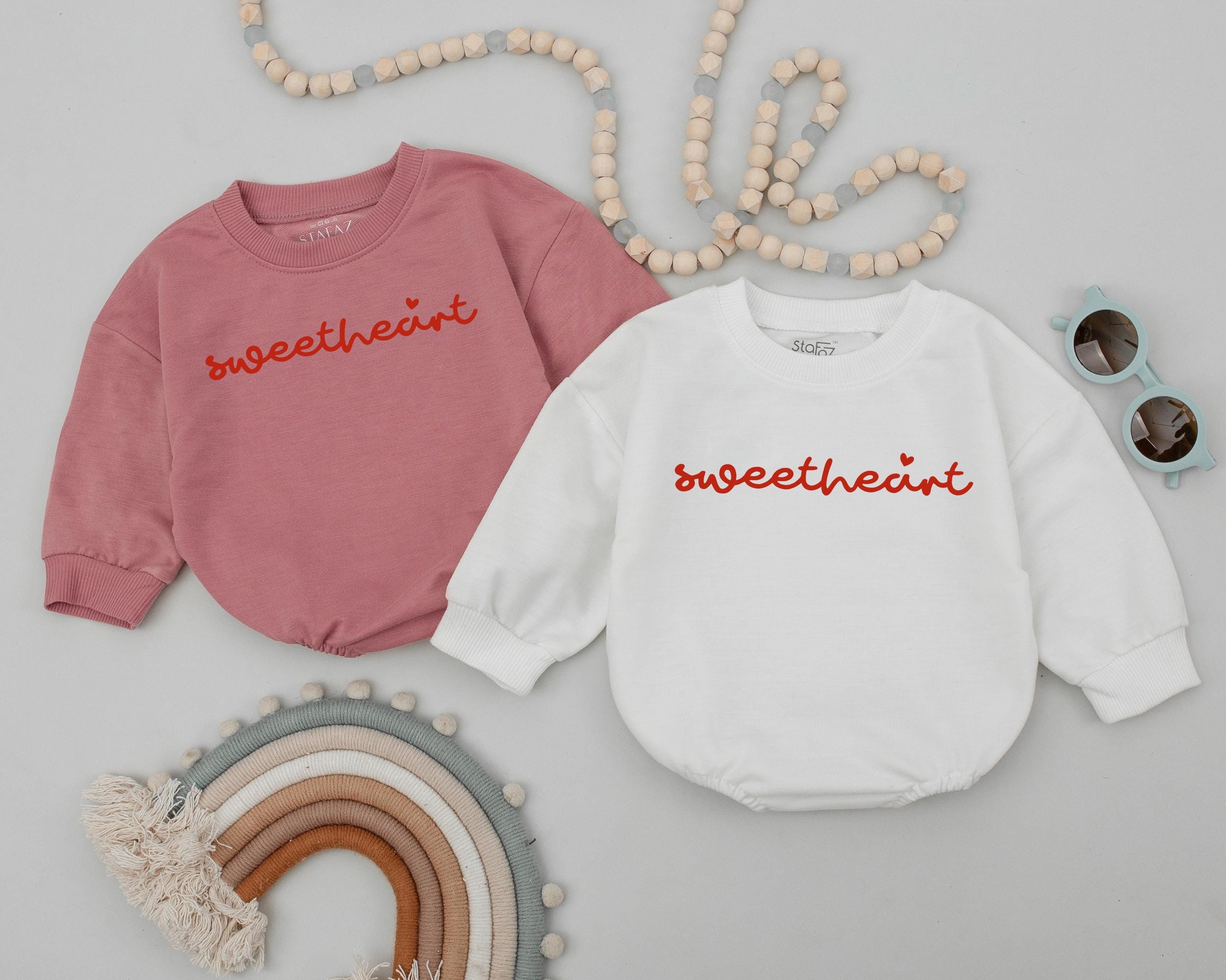 Sweetheart Bubble Romper for Baby's 1st Valentine's Day Soft Pink Red Heart Infant Outfit Perfect Newborn Gift Adorable Baby Clothes