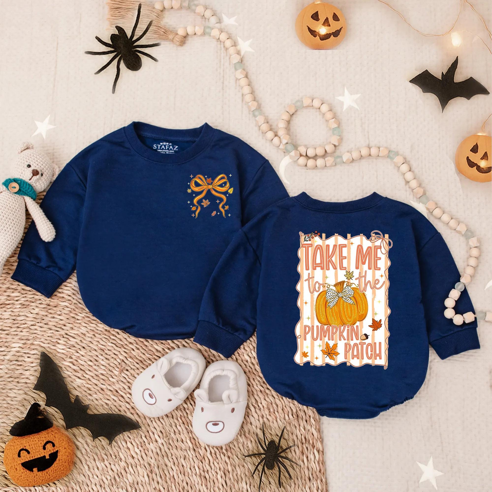 Take Me to the Pumpkin Patch Romper for Baby Fall Outfit Boys Girls Cotton Soft First Thanksgiving Autumn Infant Apparel
