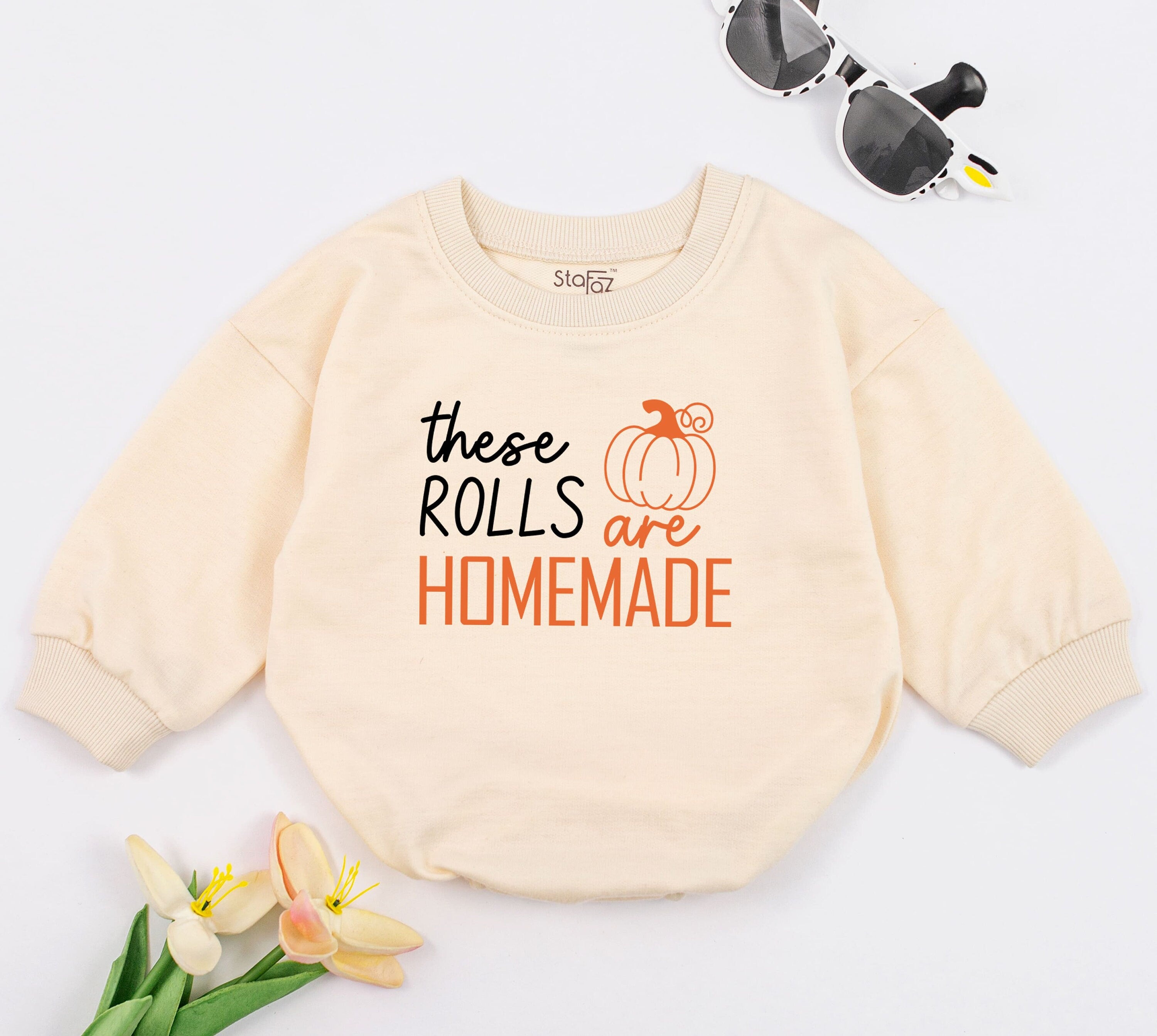 These Rolls Are Homemade Baby Romper Pumpkin Patch Fall Bodysuit Cute Thanksgiving Infant Clothes Soft Cotton Gift