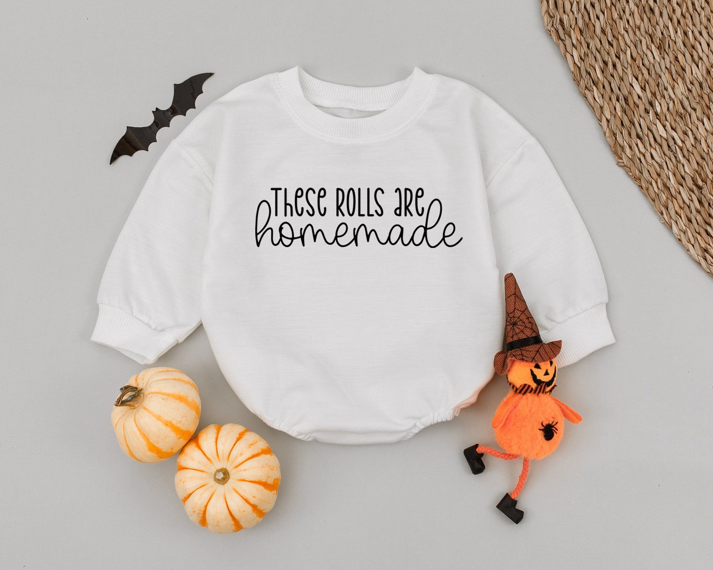 These Rolls Are Homemade Baby Romper Soft Cotton First Thanksgiving Outfit Infant Fall Clothes Birthday Toddler Comfortable Playful Design