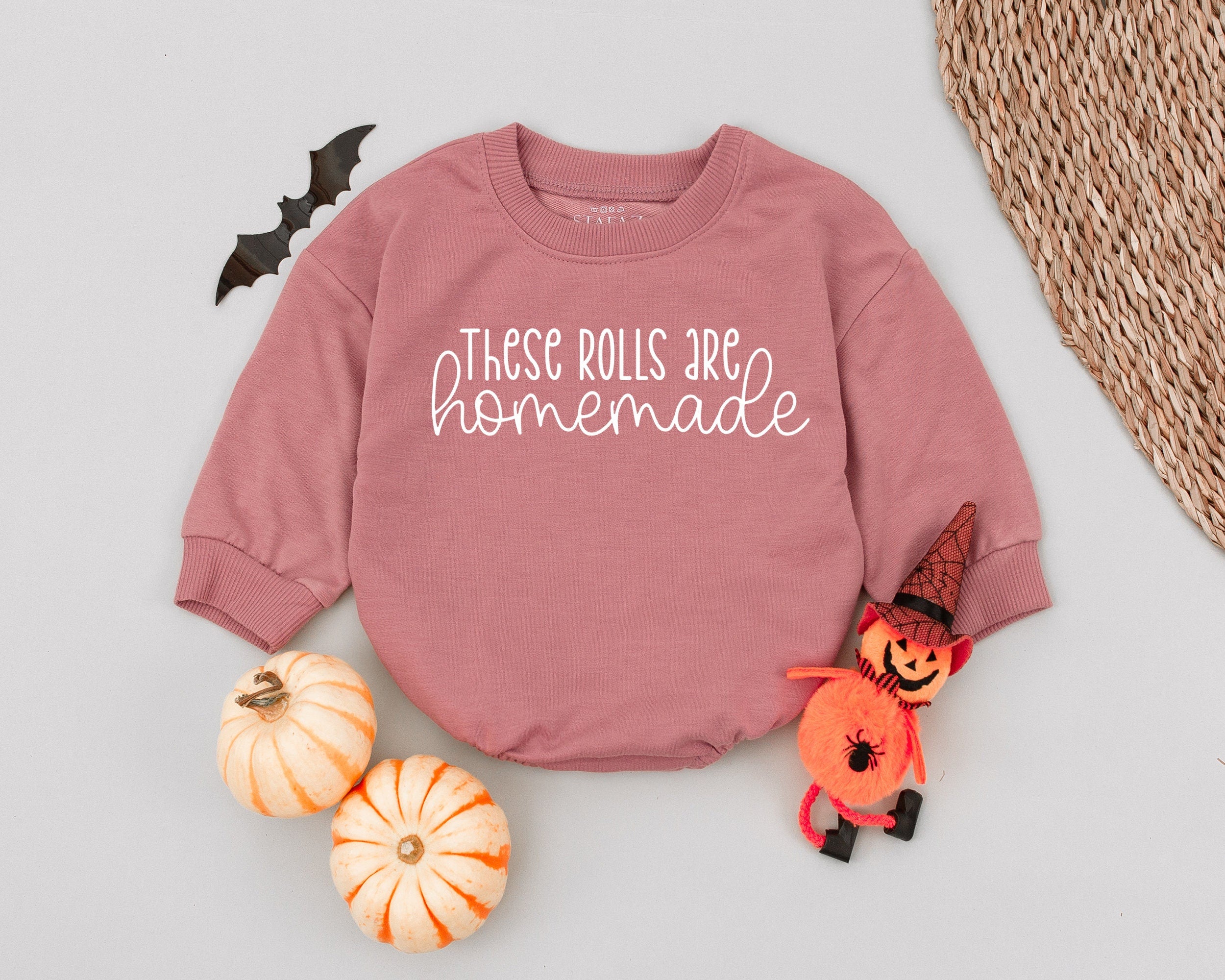 These Rolls Are Homemade Baby Romper Soft Cotton First Thanksgiving Outfit Infant Fall Clothes Birthday Toddler Comfortable Playful Design