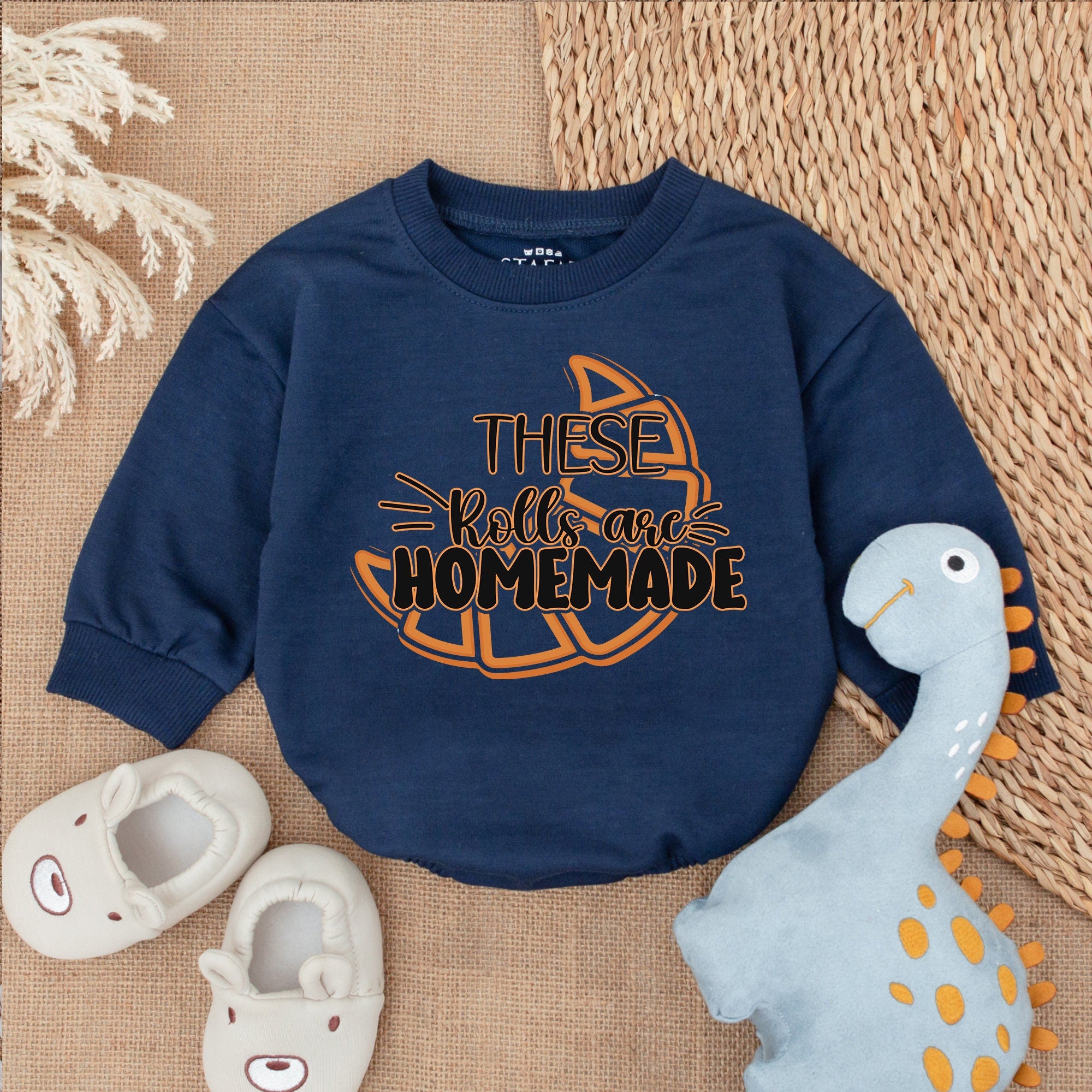 These Rolls Are Homemade Infant Romper Thanksgiving Outfit Baby Holiday Clothes First Thanksgiving Cotton Soft Festive Gender Reveal