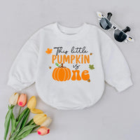 This Little Pumpkin Is One Fall Romper Baby Girl Birthday Outfit Autumn 1st Halloween Costume Soft Cotton Festive Design Gift