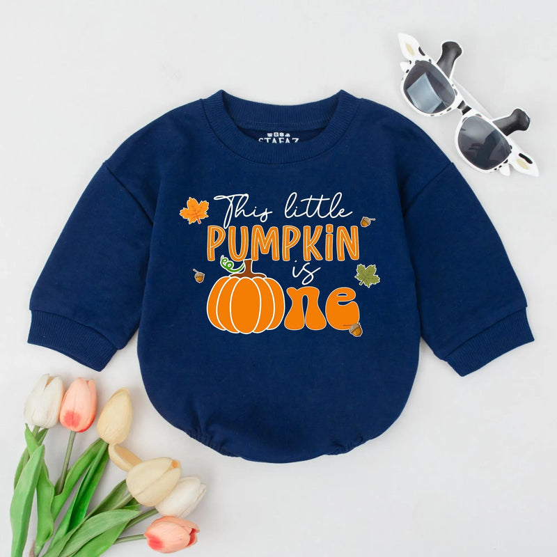 This Little Pumpkin Is One Fall Romper Baby Girl Birthday Outfit Autumn 1st Halloween Costume Soft Cotton Festive Design Gift