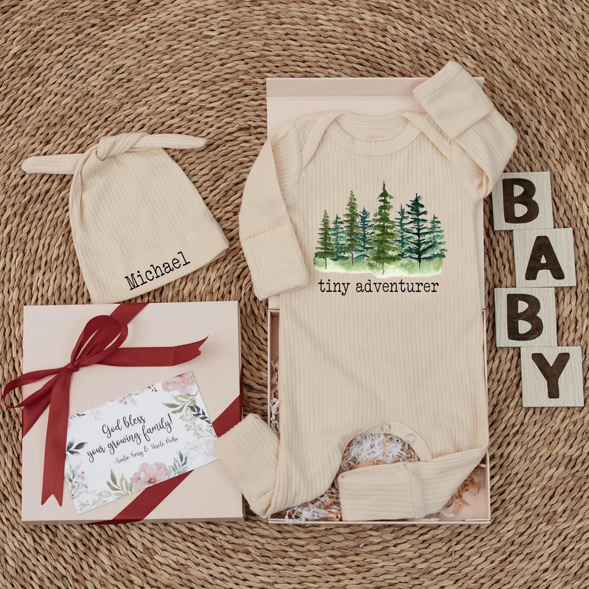 Tiny Adventurer Baby Bodysuit Custom Woodland Outfit for Newborns Cute Nature Theme Gift for Outdoor Adventure Baby Shower Forest Romper