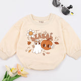 Tis the Season Baby Romper Retro Fall Design Halloween Ghost Pumpkin Daisy Soft Cotton Infant Bodysuit for Holiday Celebrations