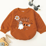 Tis the Season Baby Romper Retro Fall Design Halloween Ghost Pumpkin Daisy Soft Cotton Infant Bodysuit for Holiday Celebrations