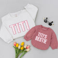 Titi and Titi's Bestie Matching Sweatshirts for Aunt and Niece Cute Floral Design Soft Cotton Baby and Toddler Outfit New Aunt Gift