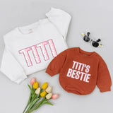 Titi and Titi's Bestie Matching Sweatshirts for Aunt and Niece Cute Floral Design Soft Cotton Baby and Toddler Outfit New Aunt Gift