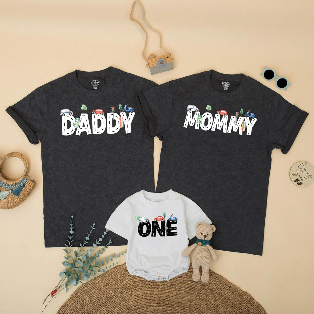 Transportation Birthday Family Matching Shirts for Mom Dad and Kids Custom Party Outfit Personalized Gift for Birthday Boy Celebration