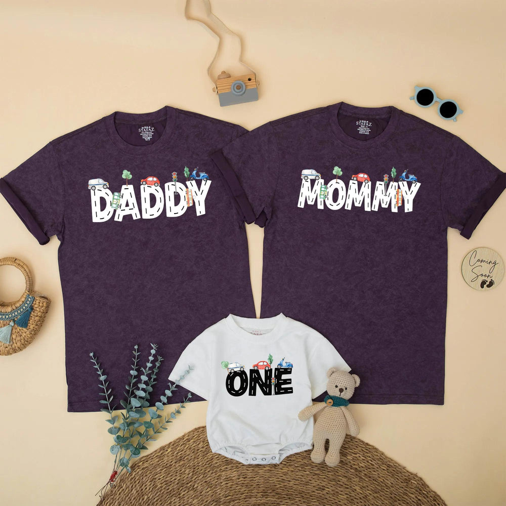 Transportation Birthday Family Matching Shirts for Mom Dad and Kids Custom Party Outfit Personalized Gift for Birthday Boy Celebration