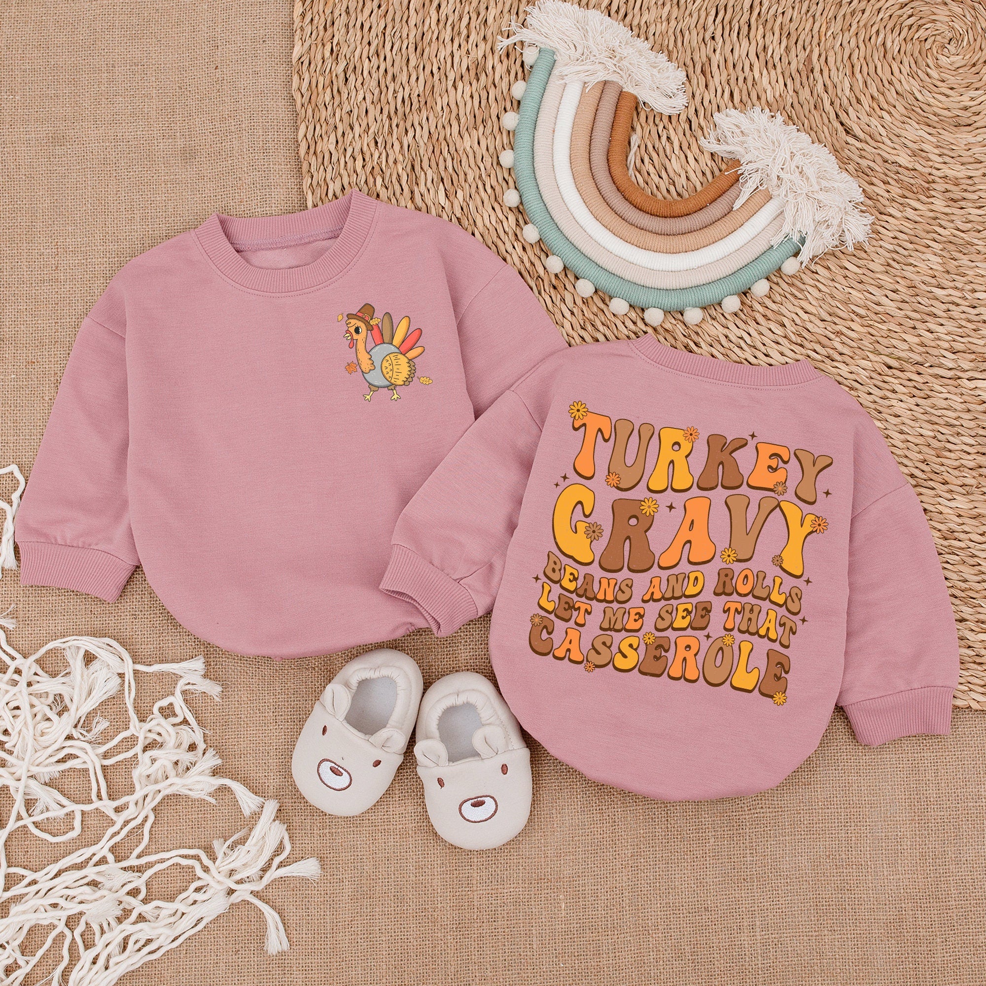 Turkey Gravy Casserole Baby Romper Fun Thanksgiving Outfit Soft Cotton Infant Gift First Holiday Celebration Clothes Festive Design